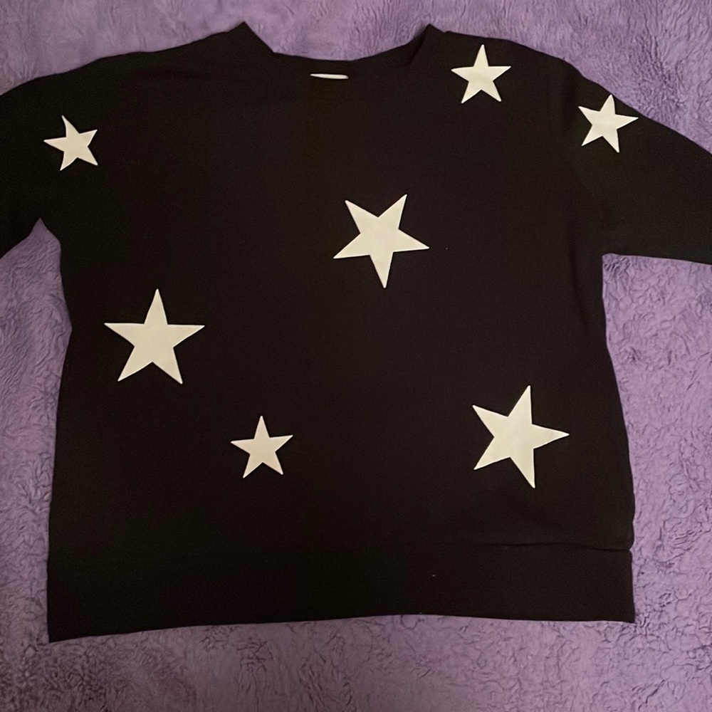 Black Sweatshirt with Star Designs 1X (XXL)